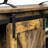 Brown TV Stand With Sliding Double Barn Doors And X-Panel Industrial Style Fits 55-Inch To 65-Inch Tvs