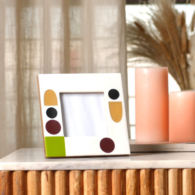 Abstract Geometric Resin Photo Frame - Decorative Tabletop Picture Frame