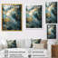Bleu et or abstrait harmonies de la nature - décoration murale florale abstraite-348390202-348390213