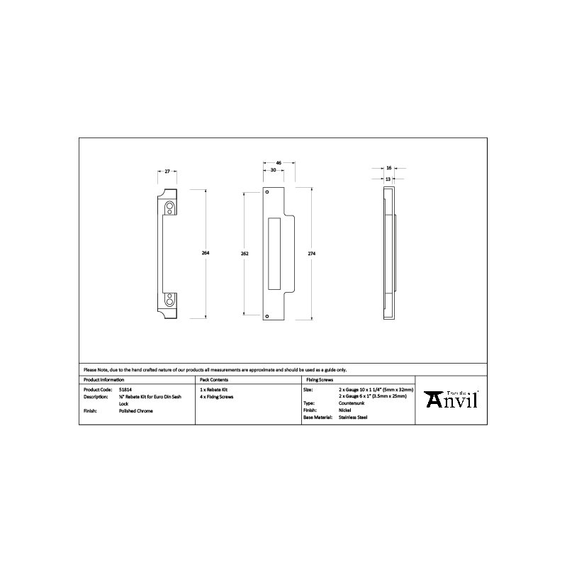 Rebate Kit, Polished Chrome