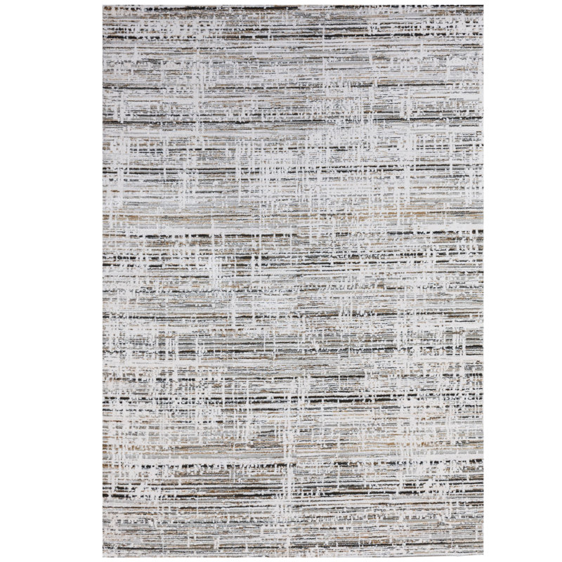 Tapis abstrait gris tissé à la machine Fokko, Tapis de couloir 3 pi 3 po x 9 pi 10 po