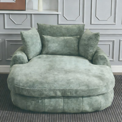 Oversized Chaise Lounge Chair – Deep Seat Chenille Cloud-Like Reading Chair for Living Room & Bedroom