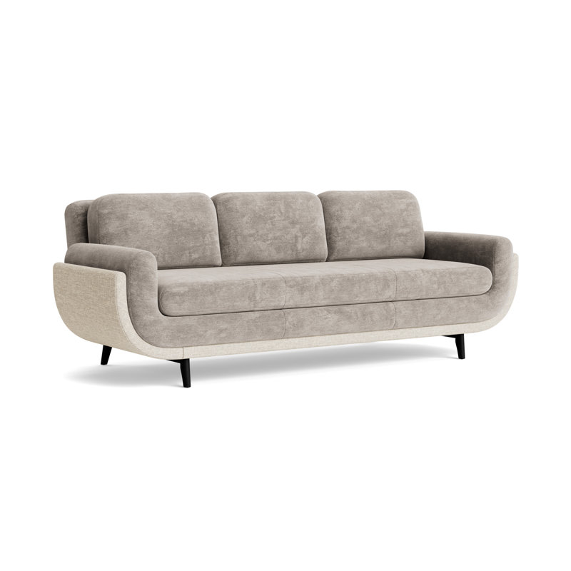 Regatta 100 Sofa, Vintage Chenille-Mink/Textured Slub Weave-Toffee, Black