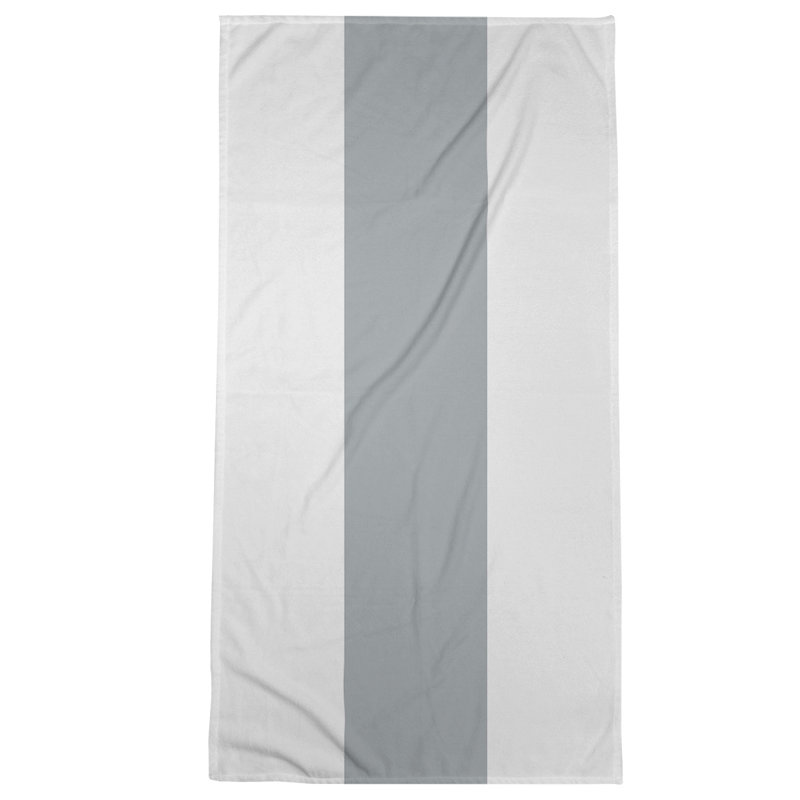 Bath Towel, White/Gray