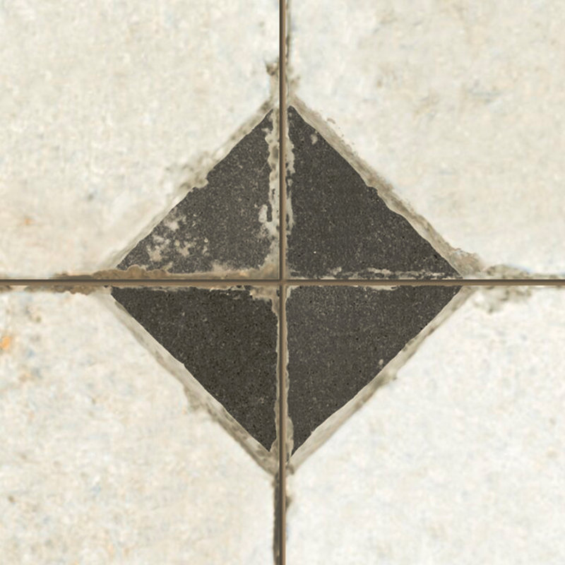 18" x 18" Ceramic Patterned Wall & Floor Tile, Beige/Black