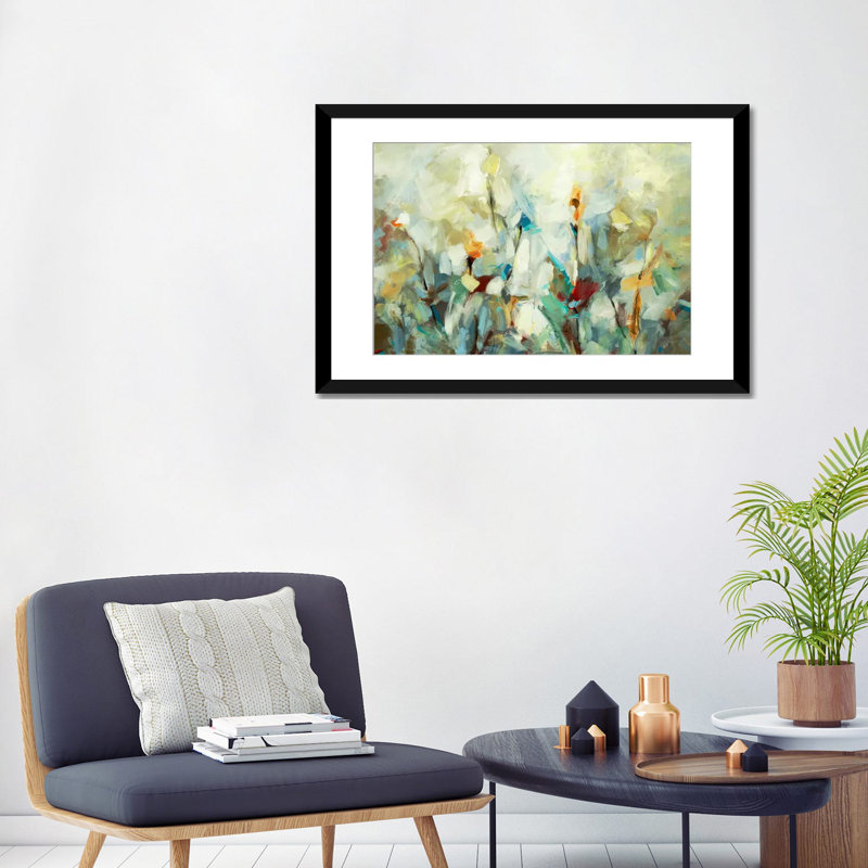 «Ode To Monet V», reproduction sur toile, Papier d'art encadré noir, Blanc, H 24 po x l 32 po x P 1 po