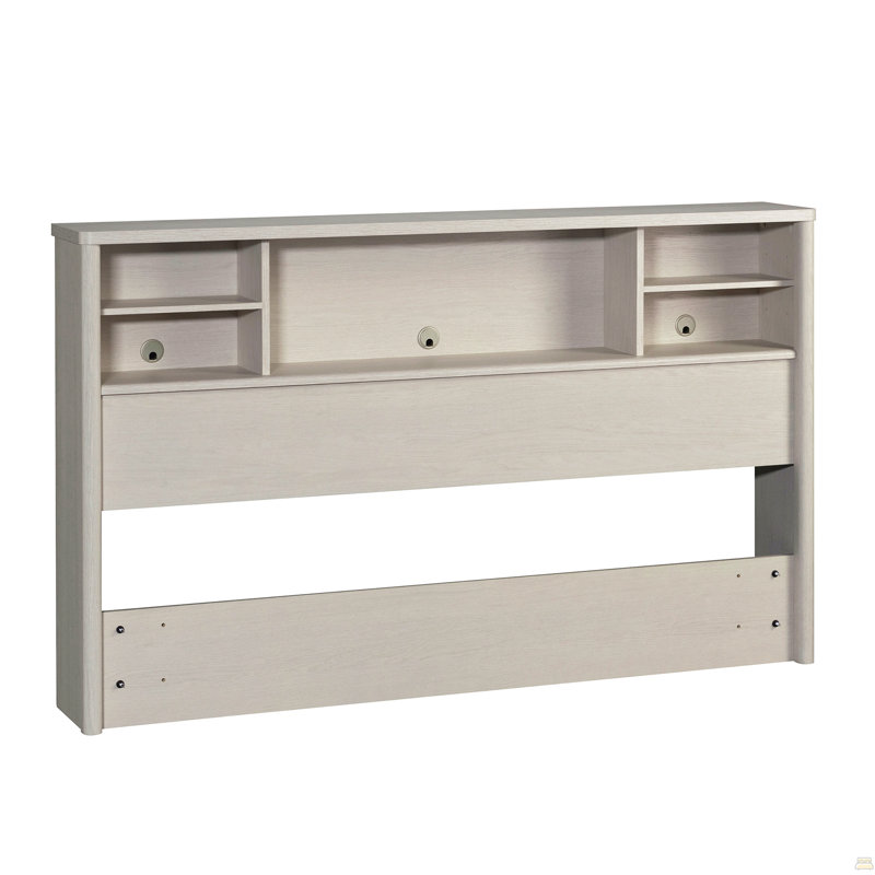 Full/Queen Bookcase Headboard With Spacious Storage Cubby, White