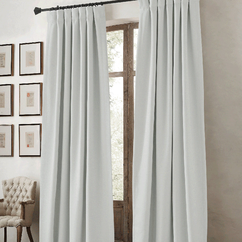 Faux Linen Curtains for Bedroom, Pinch Pleated Drapes Room Darkening Thermal Insulated Window Panels Noise Blocking for Living Room, 2 Panels