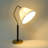Modern Curved Arm Table Lamp with Handmade White Pleated Fabric Shade