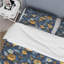 Ensemble de housse de couette Gold Blue Flowers Serenity - Flowers-109145809