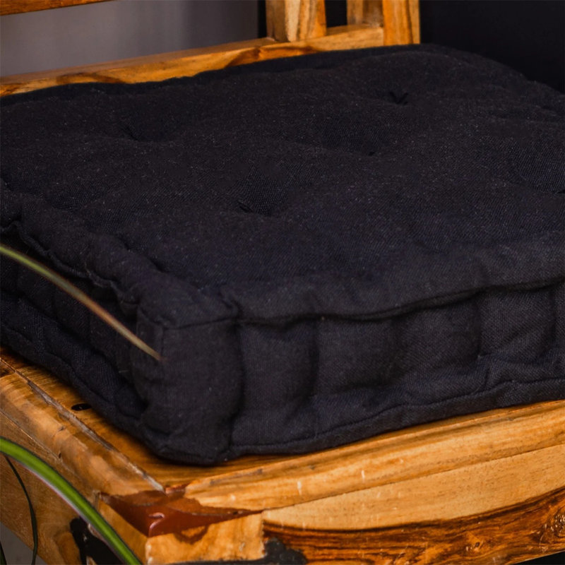 Nicola Spring - French Mattress Seat Cushions - 40cm, Black