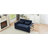 61.4-inch Extendable Sofa Bed Convertible Sofa, Modern Adjustable Back Sofa, Blue
