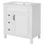 Meuble-lavabo moderne de 76 cm (30 pouces) avec lavabo en céramique, poignées en forme de bouton et étagère réglable, gain de place dans les petits espaces, lavabo de 76 cm (30 pouces), tiroirs à fermeture amortie.