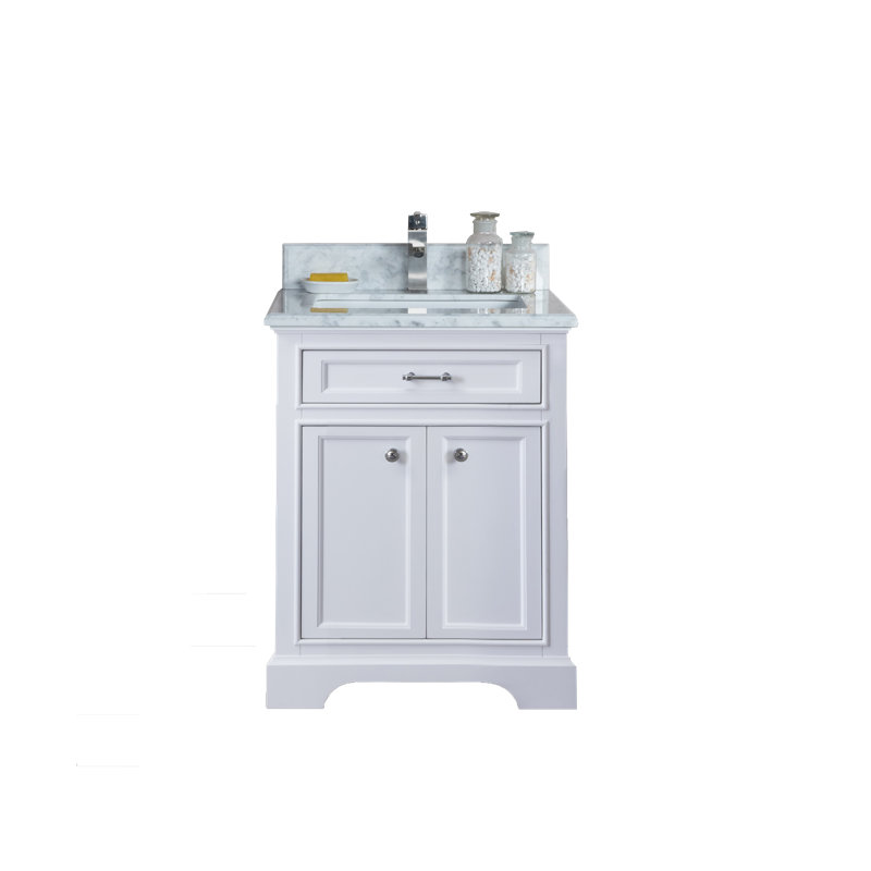 Ensemble de meuble-lavabo simple 25 po Harkness, Marbre de Carrare