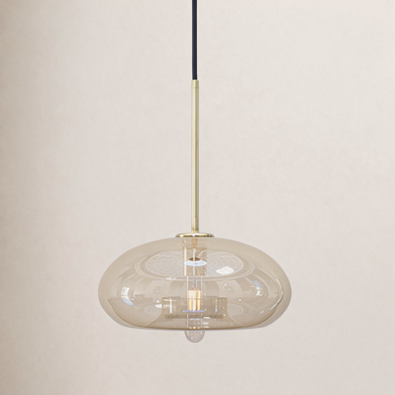 Luminaire suspendu 1 lumière Eathen, Ambre