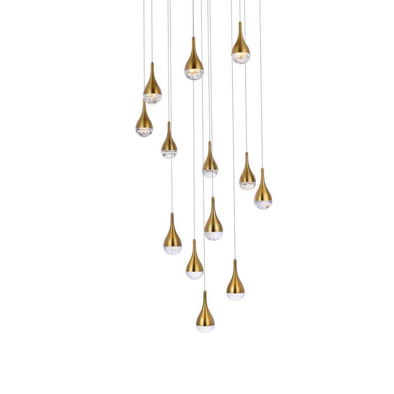 Carilyn Chandelier, 9" H x 30" W x 30" D, Satin Gold