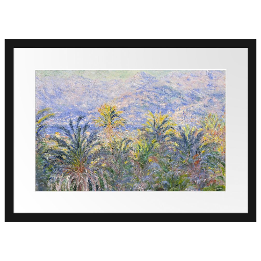 Gerahmter Kunstdruck Palm Trees in Bordighera von Claude Monet