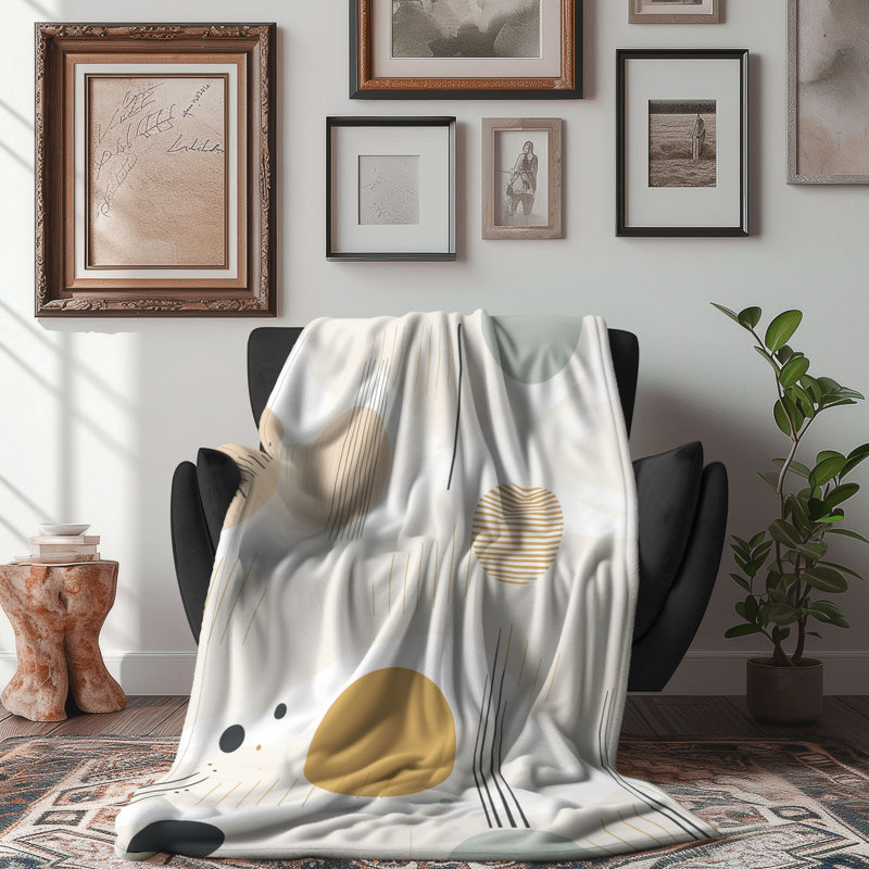 Boho Earth - couverture sherpa de qualité supérieure 1 pièce, L 60 po x L 80 po