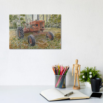 Old Tractor by Derek McCrea - Wrapped Canvas Print