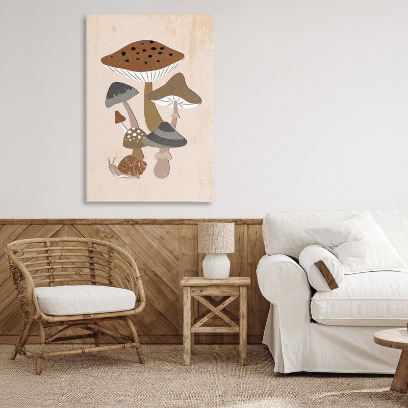 Champignons terreux et toile d'escargot, design par Martina Pavlova, 30 x 20