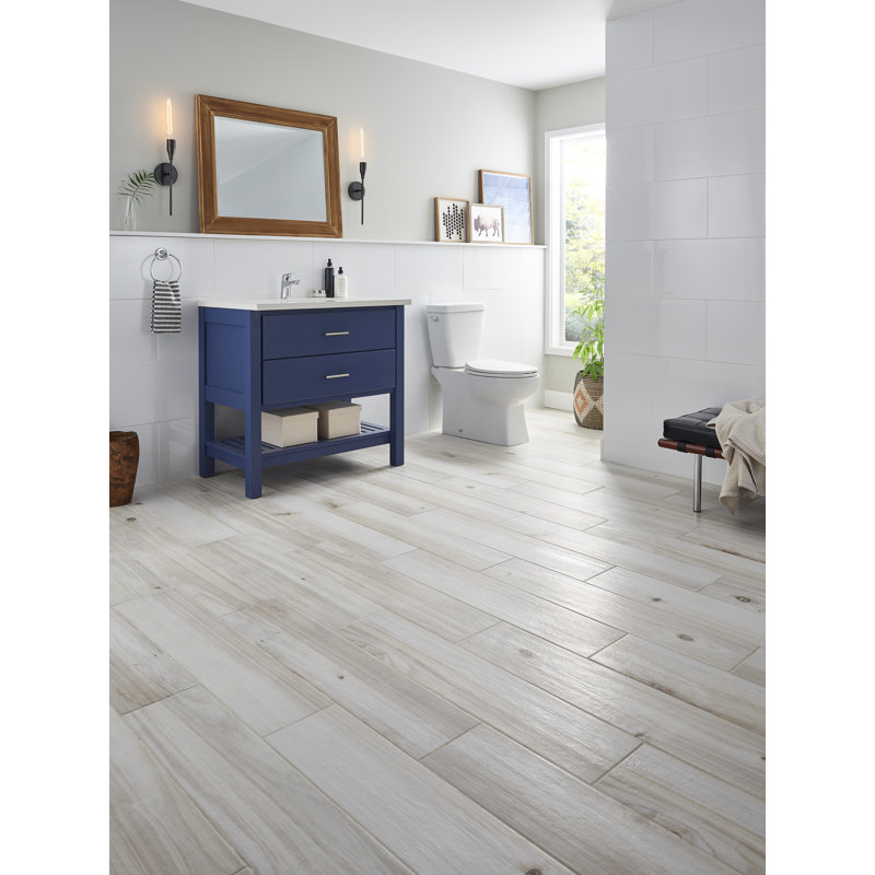MSI Havenwood 8 in. x 36 in. Matte Porcelain Wood Look Floor and Wall Tile, Dove