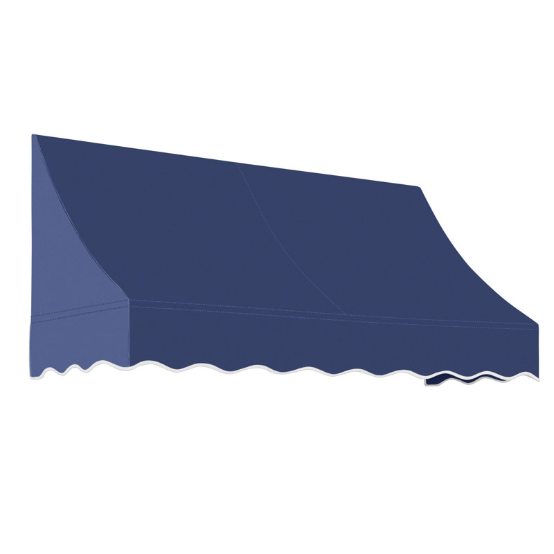 Awntech Nantucket Acrylic Fabric Fixed Awning, 44" H x 76.5" W x 36" D, Navy