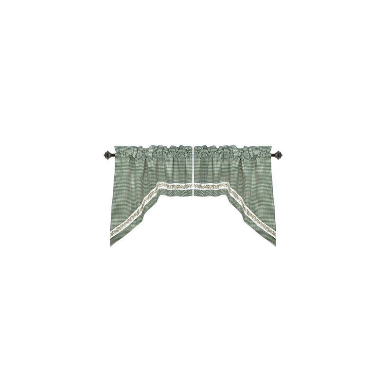 Cantonnière en coton 72 po, Vert