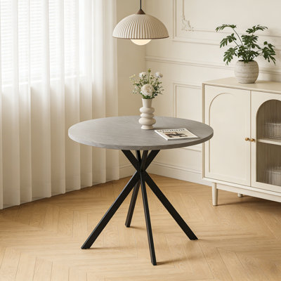 31.5 Inch Mid Century Modern Small Round Dining Table , Leisure Coffee Table, Saving Space Walnut