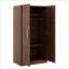 Commodes et amp; Armoire rustique 2 portes avec 3 tablettes & amp; Tringle à vêtements | Brun | Bois de pin et panneau de fibres à densité moyenne
