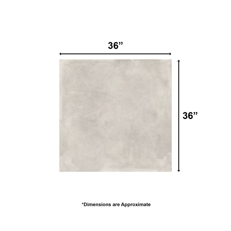 Ascot City 36" x 36" Italian Concrete Look Floor and Wall Tile, Bianco White