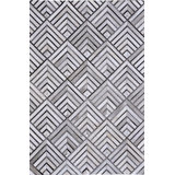 Area Cowhide Geometric Area Rug in Gray