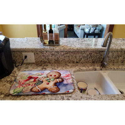 Christmas Gingerbread Men Dish Drying Mat