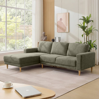 2-Piece 90" Upholstered L-Shaped Chenille Corner Sofa 
