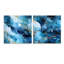 Loren - Ensemble de 2 peintures murales abstraites en acrylique sur verre marbré-103933557