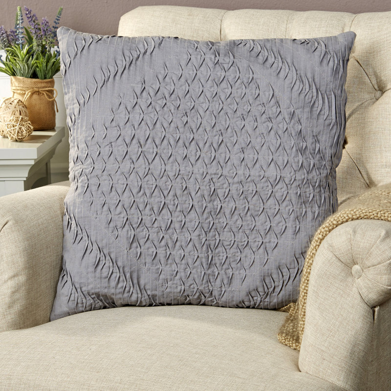 Coussin Trafton, 20 po x 20 po, Gris clair, HOUSSE de coussin seulement