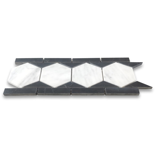 11" x 4" Marble Honeycomb Mosaic Wall & Floor Tile