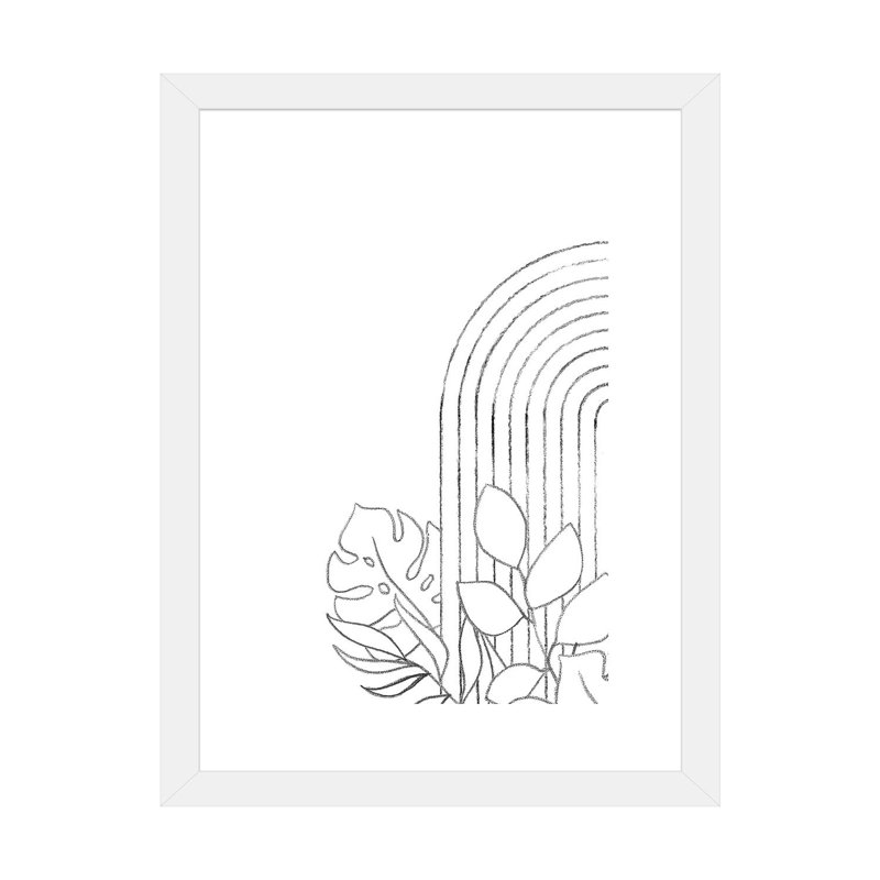 Dessin botanique - reproduction d'art, H 24 po x l 16 po x P 1 po, Papier encadré blanc, Blanc