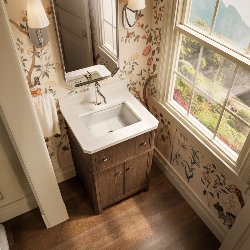 Meuble-lavabo avec lavabo et comptoir en quartz Claude par Studio McGee, Chêne Draper, 24"