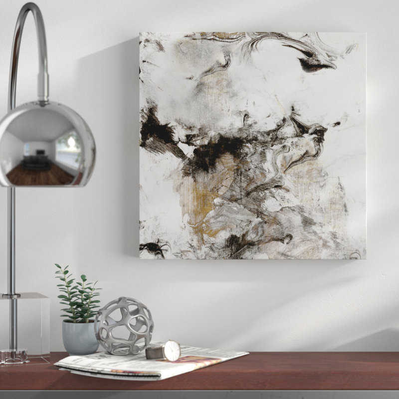 Marble Onyx II - impression d'art graphique, H 17,5 po x l 17,5 po x P 1,5 po, Cadre plastique noir