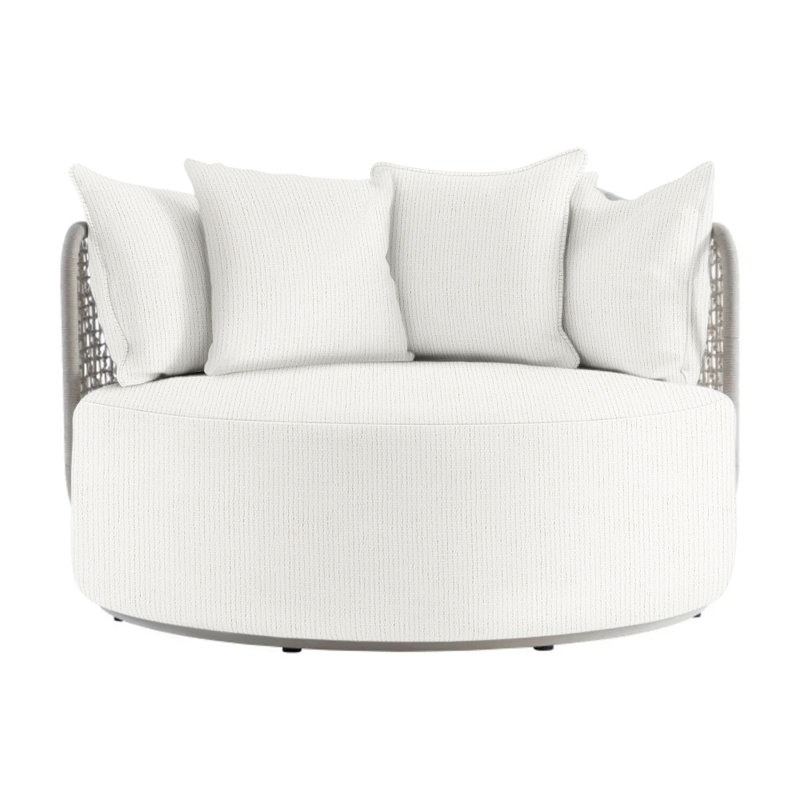 Capella Outdoor Metal Patio Daybed, Cream Outdoor Poly 6070-002