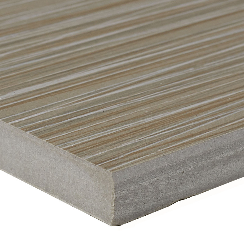 Fabrique 4" x 24" Porcelain Wood Look Tile, Gris Linen