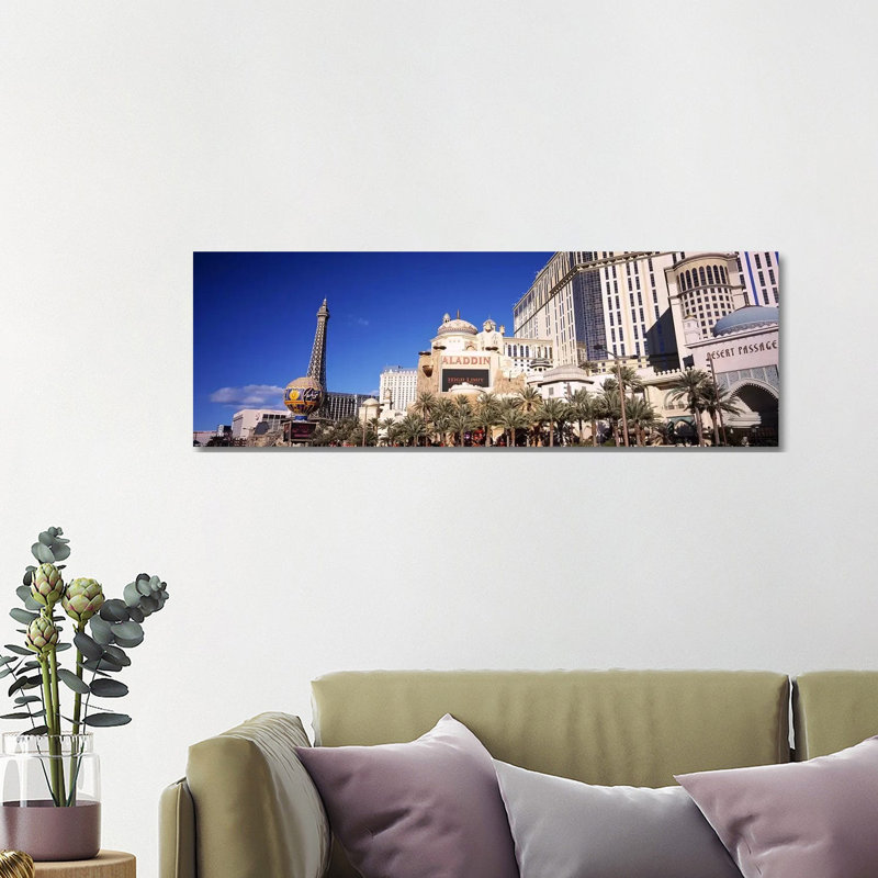 Hotel In A City, Aladdin Resort And Casino, The Strip, Las Vegas, Nevada, USA - Wrapped Canvas Panoramic Print