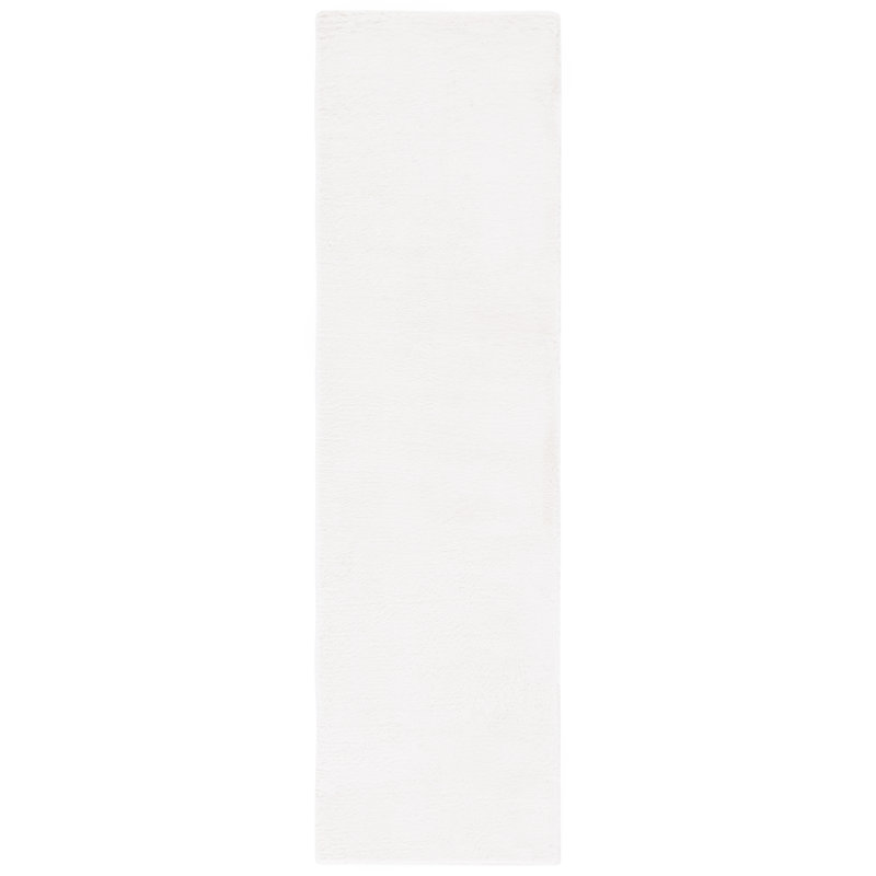 Tapis en fausse fourrure de lapin 500 en blanc cassé, Tapis de couloir 2 pi 3 po x 8 pi