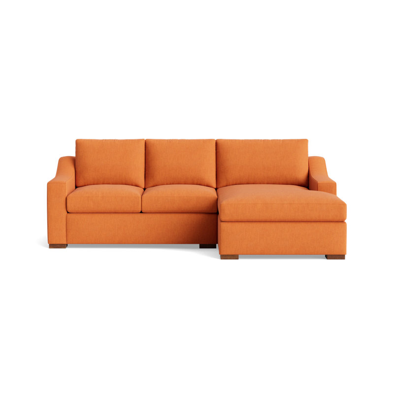 Lucca Chaise Sectional, Right Hand Facing, Performance Weave - Carrot