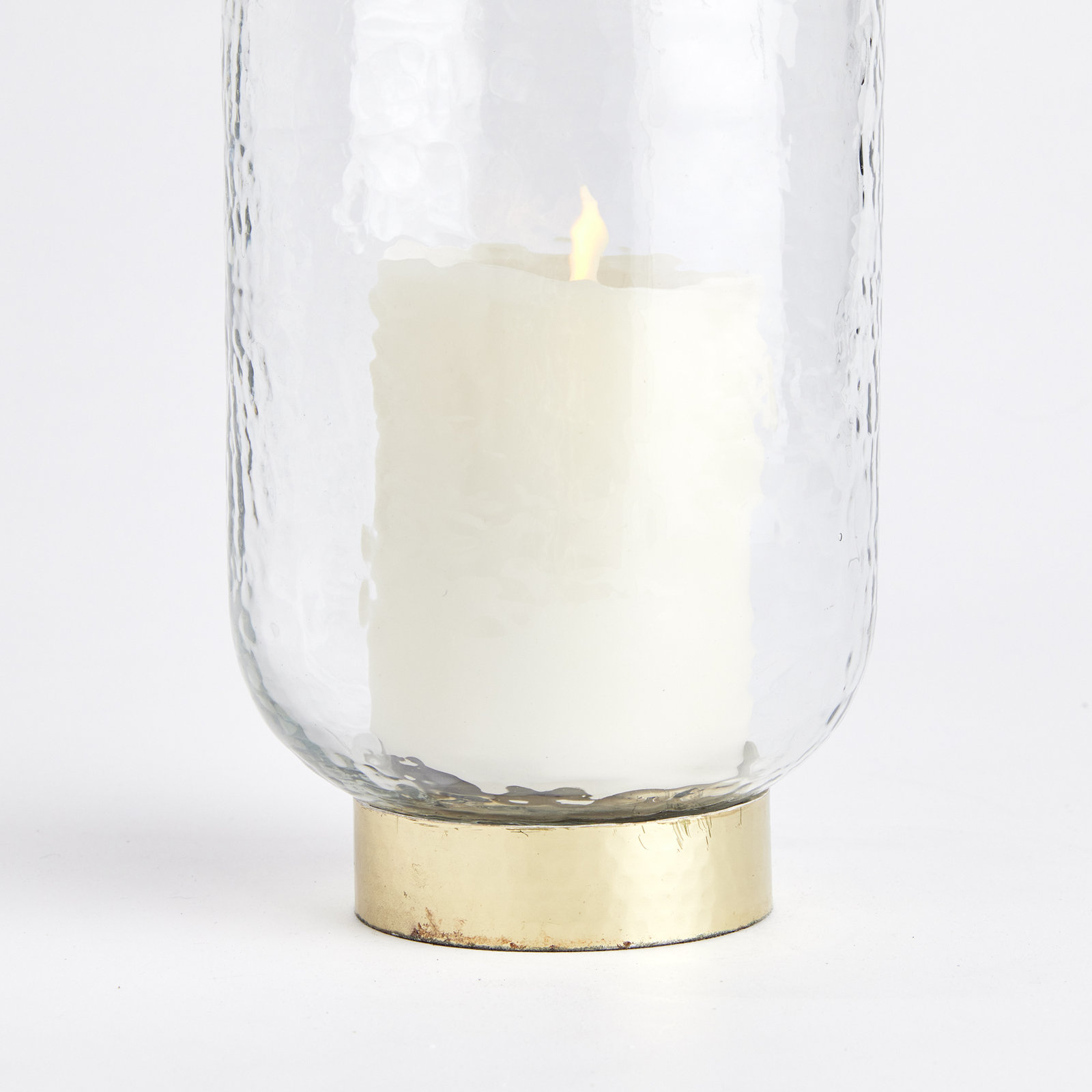 Glass Hurricane Candle Holder, 7.5" H x 5" W x 5" D