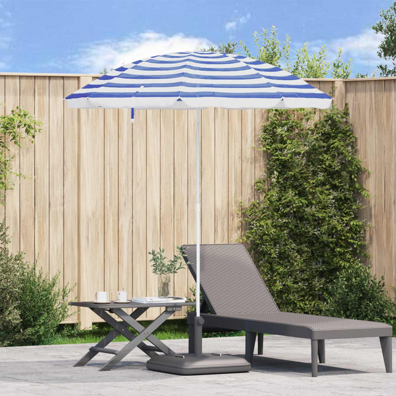 Parasol, 206cm W x 206cm D, Blue/White Striped