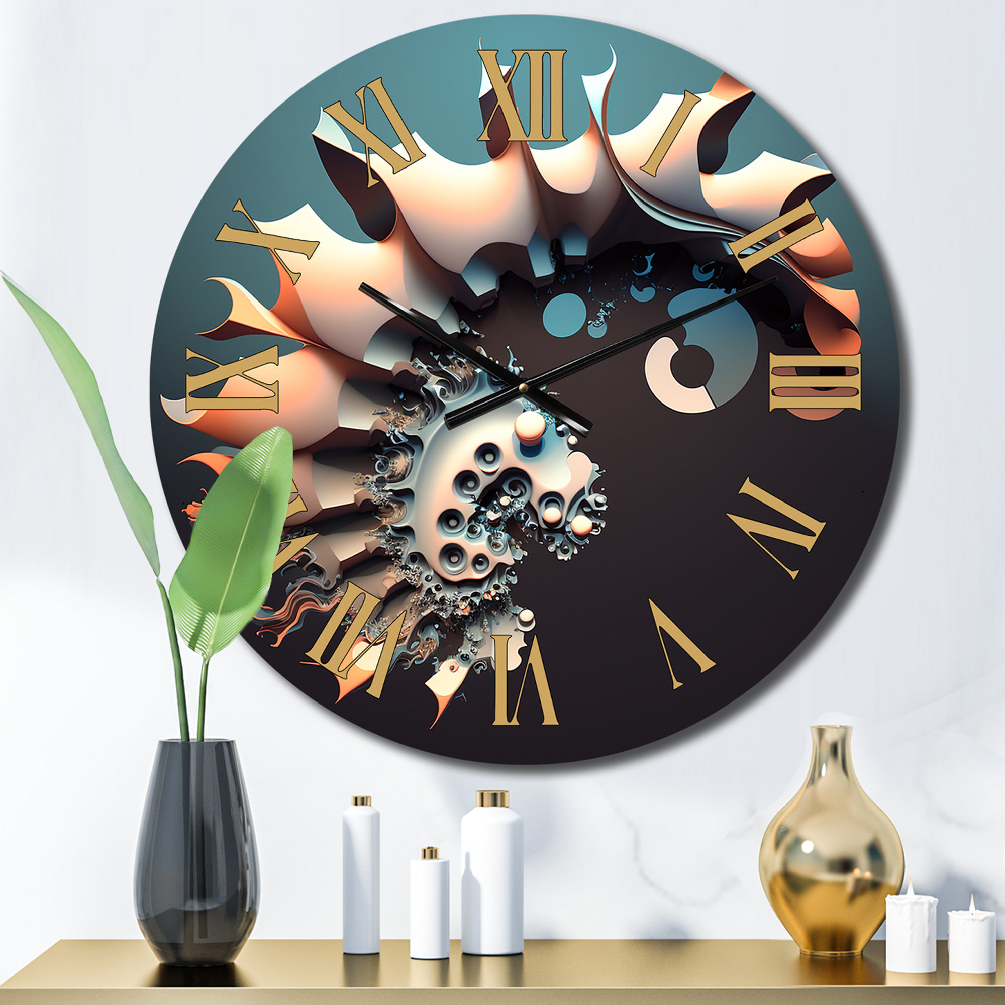 DesignArt 3D Fractal Universe I Metal Wall Clock | Wayfair