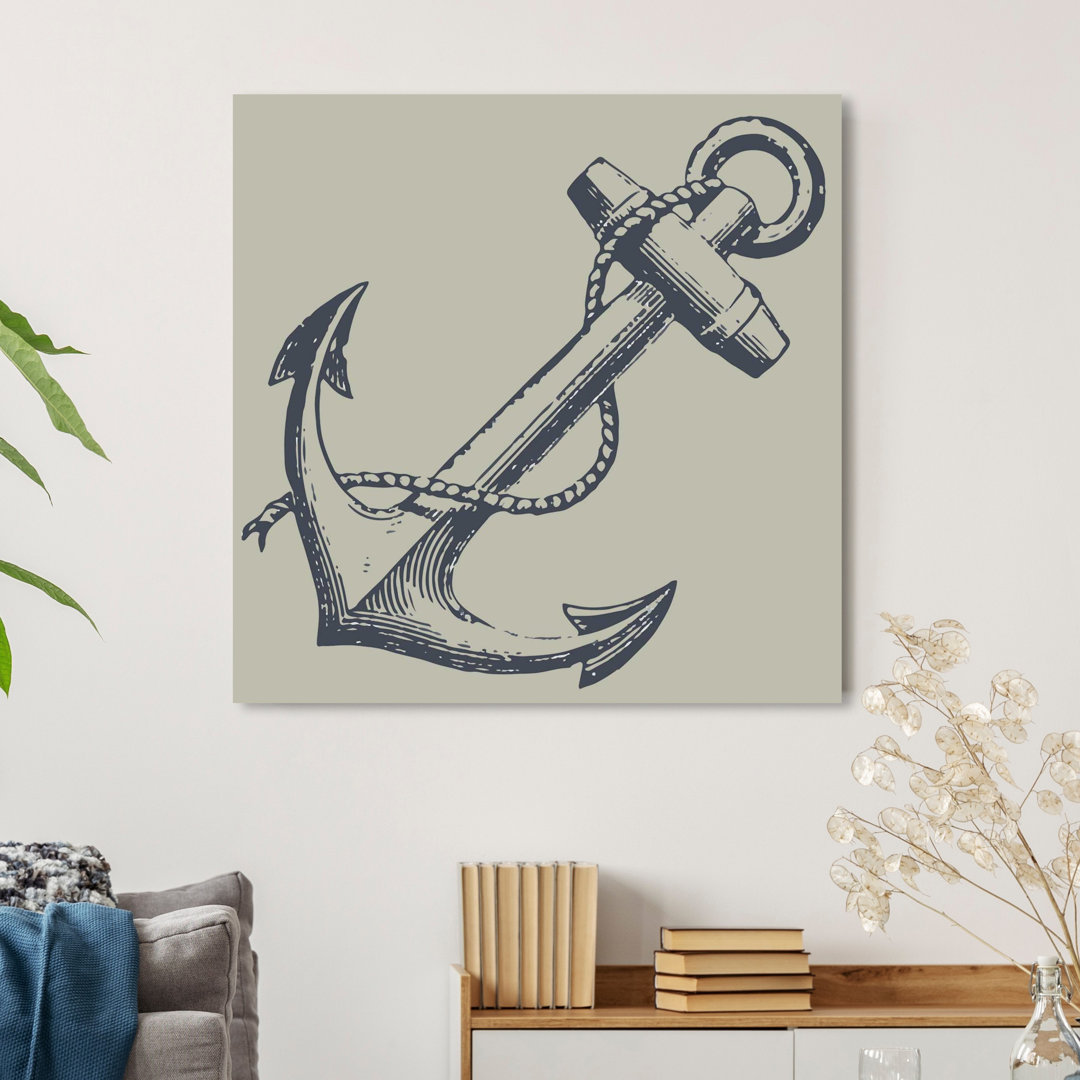 'Nautical Anchor' Graphic Art on Wrapped Canvas