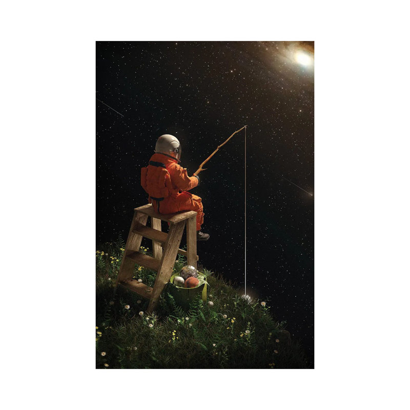 Star Fishing by Nicebleed - Print on Canvas, 101.6cm H x 66.04cm W x 1.91cm D, Wrapped Canvas