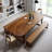 Solid Wood Brown Bench-115998904